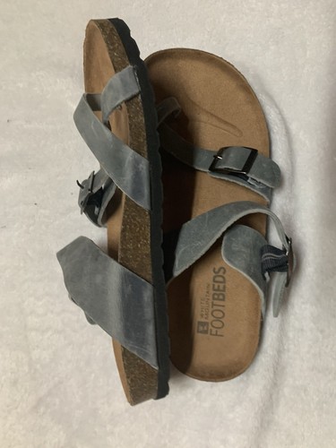 White Mountain Footbed Gracie Sandals Leather Slip On Blue Size 8 - Picture 7 of 14