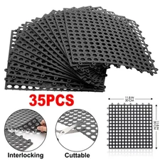 35pcs Interlocking Tiles Drainage Floor Mat 12" x 12" TPE Non-Slip Floor Tiles