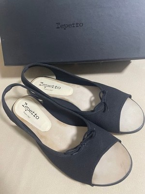 Repetto Flat Ballet Shoes Pumps Ribbon Open toe VOG EU 39 Authentic