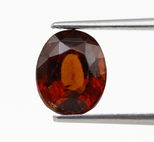 3.09 Ct Natural Brown Hessonite Garnet Gemstone Loose 9x7 mm Size Oval Cut - Picture 3 of 10