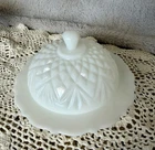 Vintage Anchor Hocking Pineapple Pattern Round Butter/Cheese Dish w/Dome Lid
