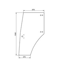 Vetro Sportello Sx Trattore Same, Lamb. Dorado,Rif. 0.009.7700.0/40-1380x675x375