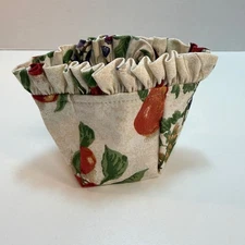 Longaberger Basket Chives Booking Fruit Medley Stand Up Fabric Liner Cottage