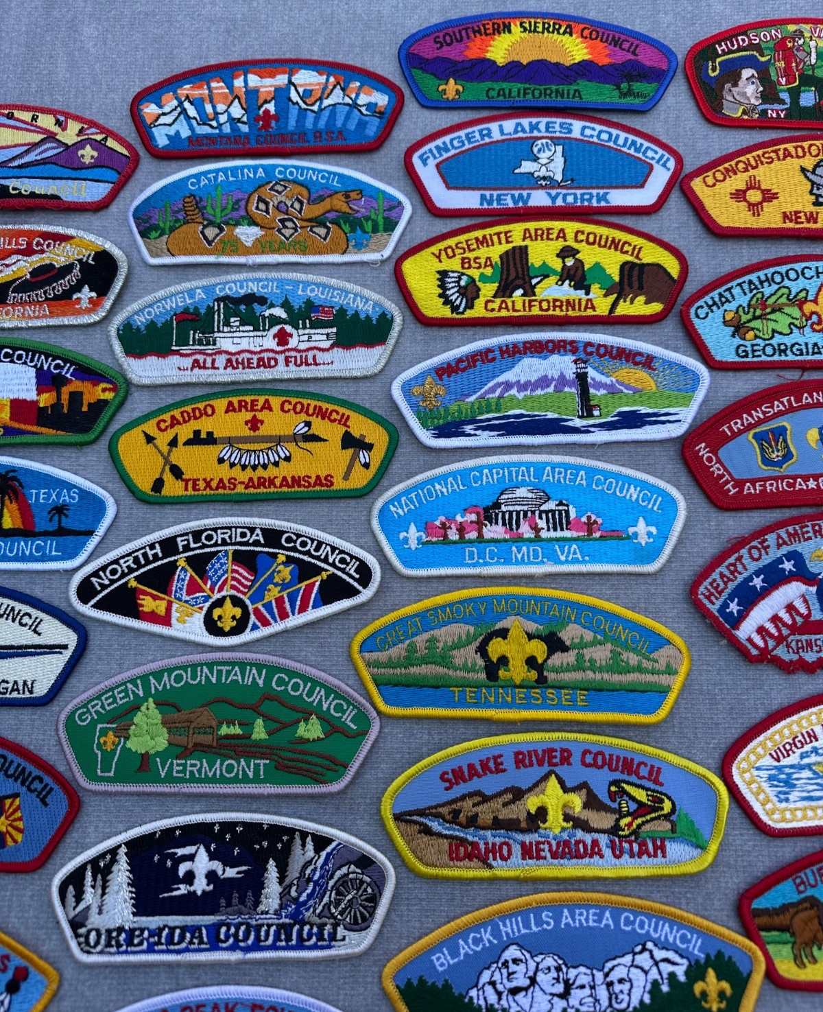 Vintage Lot of 58 Boy Scout Council Patches-BSA-CSP-Scouting Lot-NOS-Collectors!