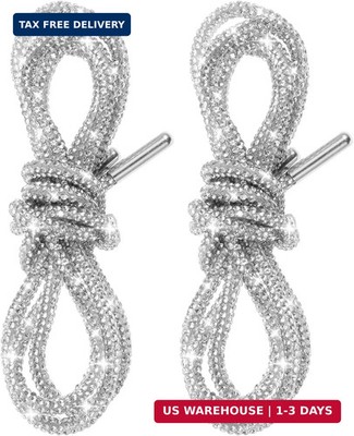 2 Pcs Glitter Shoe Laces Bling Rope Shiny Rhinestone String for Shoes Sweatpants