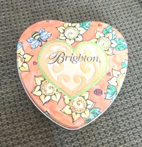 Lot of 3 Brighton Collector Tins 3.75 Inches Wide Heart Black & White Blue Blush - Picture 4 of 22