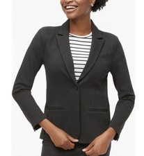 J. Crew Ponte Work Blazer in Charcoal Size 2 Gray Stretch Office Button Pockets
