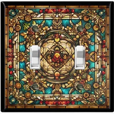 Metal Light Switch Outlet Cover Wall Plate Old European Style Floral Art GSS171