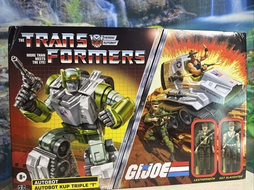 Transformers X GI Joe Autobot Kup Triple T W/ Sgt Slaughter & Leatherneck Hasbro