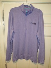 Johnnie O Striped 1/4 Zip Pullover Men's sz XL Newpath Partners Logo