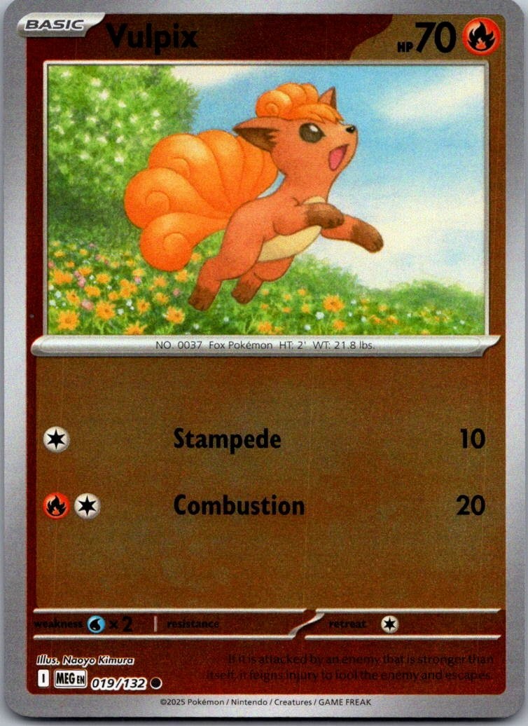 Pokemon TCG: Vulpix 19/132 Reverse Holo - Mega Evolution