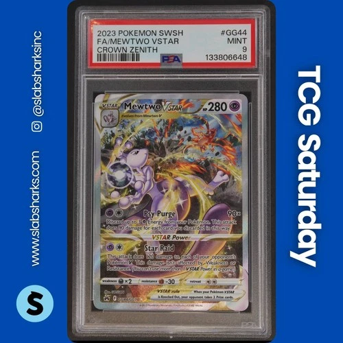 2023 POKEMON SWSH CROWN ZENITH GALARIAN GALLERY #GG44/GG70 MEWTWO VSTAR PSA 9