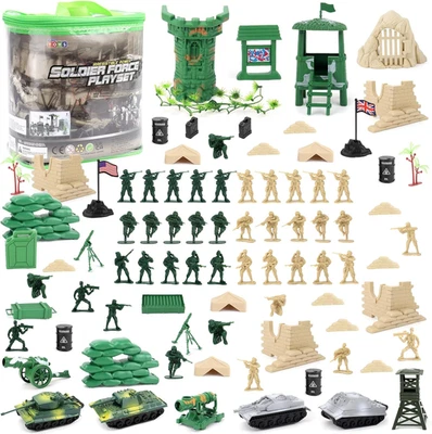 DEAO 100-Teiliges Militär-Spielset Mit Miniatur-Soldaten; Militärfiguren; Tanks; Flug
