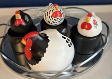 4 Handmade Happy Hens From New Zealand. 3 Small and 1 Large. All with Labels