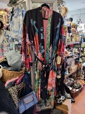 NWT Aratta Peacock Floral Ceremonial Kimono Duster Size MEDIUM w/ Belt