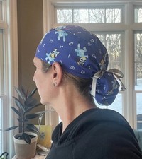 Bluey Bingo blue Music cartoon ponytail scrub surgical surgery hat OR cap womens