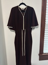 Vintage 70's vanity fair large brown zip up robe butterfly sleeve, Lovely