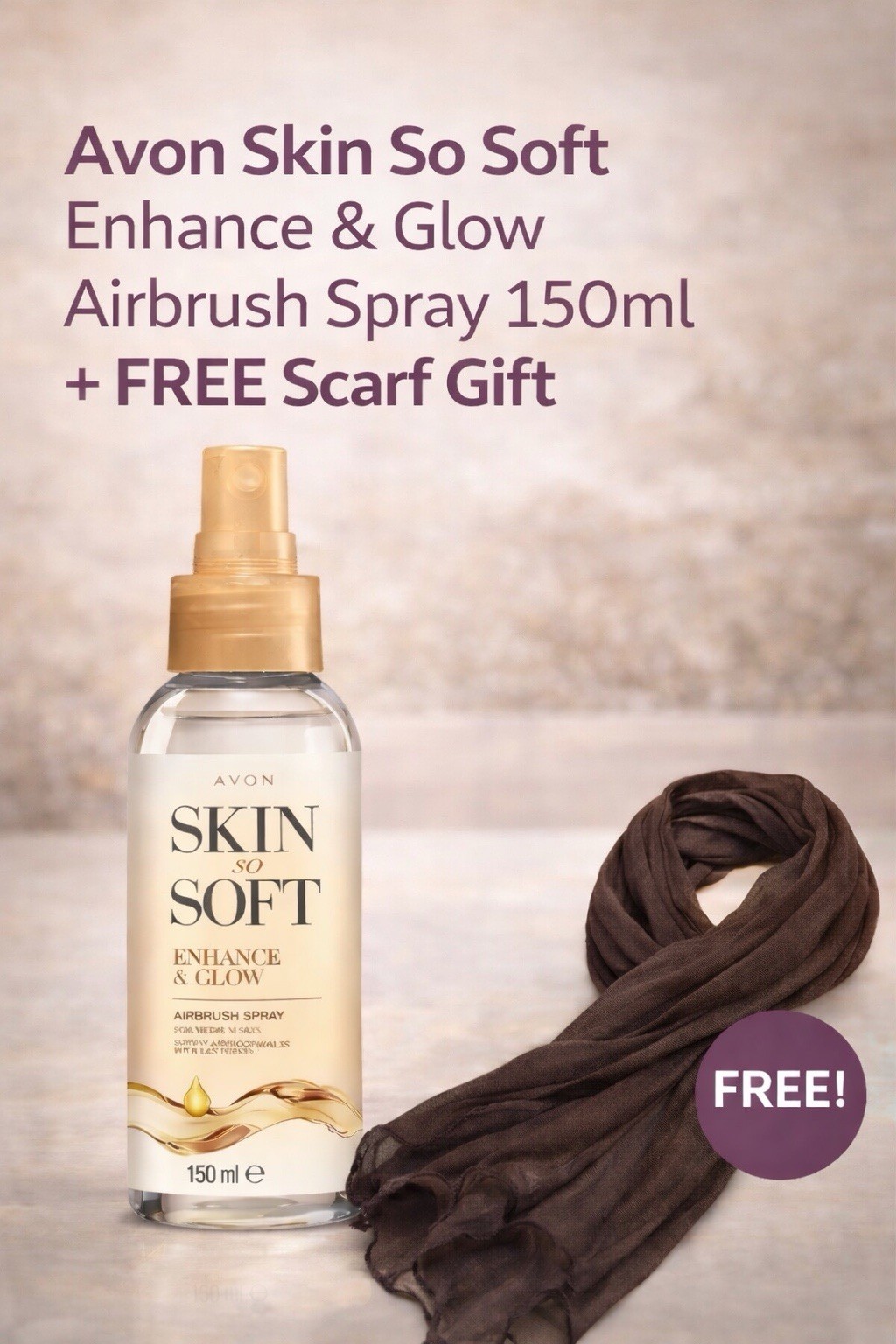 Avon Skin So Soft Enhance & Glow Airbrush Tanning Spray 150ml Sun-Kissed Gl - Image 4