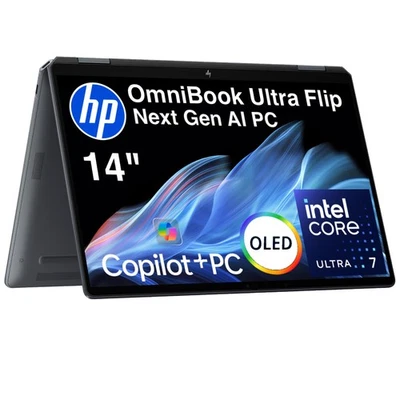 HP OmniBook Ultra Flip 14" Ultra 7 256V 16GB 1TB SSD OLED 120Hz PC Portable 2en1 - Photo 1/4