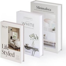 Decorative Books Set of 3 Coffee Table Fake Books for Decoration Aesthetic Bo...