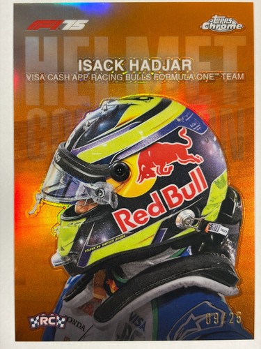 2025 Topps Chrome ISACK HADJAR 09/25 ORANGE Helmet Collection #HC-5