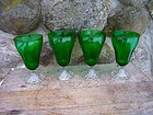 4 VINTAGE ANCHOR HOCKING FOREST GREEN BOOPIE BURPLE INSPIRATION GLASSES  6 INCH