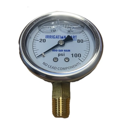 #ad 2 1 2quot; Pressure Gauge Stainless Steel Case Liquid Filled Lower Mnt 100 PSI $10.99