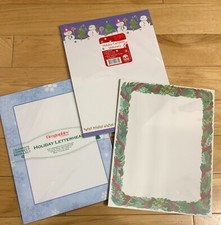 SEALED 3 Diff Styles Pkg Xmas Letterhead Computer Paper-50,25,25 Sheets 100 Pgs