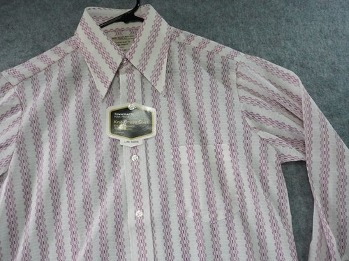 Vtg Towncraft Shirt Mens 15.5 Polyester Nylon Disco Collar MCM Atomic 60s 70s - Picture 3 of 9