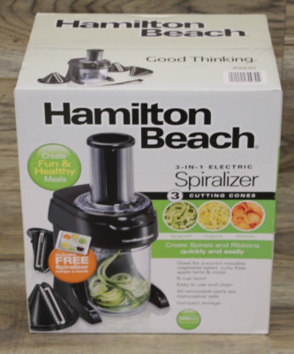 NEW Hamilton Beach Electric 3 in 1 Spiralizer 70930 Black