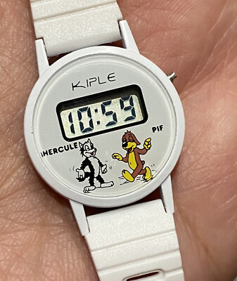 Lot De 5 Montres Enfant Vintage KIPLE - Pif Et Hercule, Années 80, écran LCD - Neuf Sans étiquette