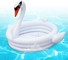 Piscine Gonflable Petite À Forme De Cygne Plage Mer 150x115x55cm SUS