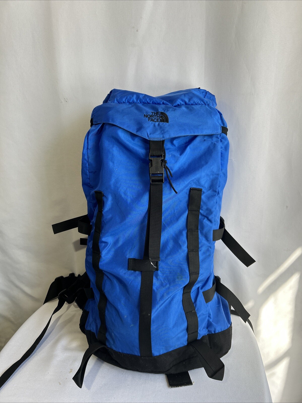 The North Face Black and Blue Hiking Backpack for Camping Outdoor Adventures