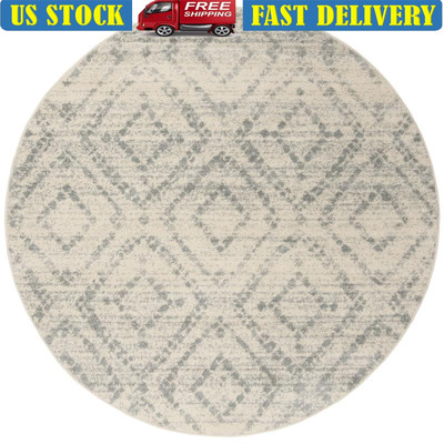 Geometric Area Rug Indoor Stylish Easy-Care Polypropylene Jute Power Loomed New