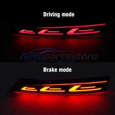 Red LED Rear Bumper Tail Brake Light Lamp For Hyundai Solaris Accent 2017-2018