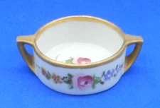 Vintage Noritake Nippon Floral Open Salt Cellar Porcelain Hand Painted Japan