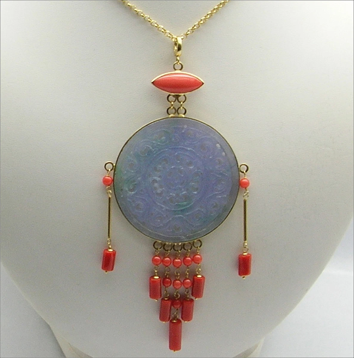 Collana Ciondolo Lucchetto In Giada Bianca - Placcato Oro 18k, Portafortuna, Regalo