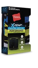 Hanes Boys 5-pack X-temp.4way Cotton stretch   Breathable Boxer Briefs  Large