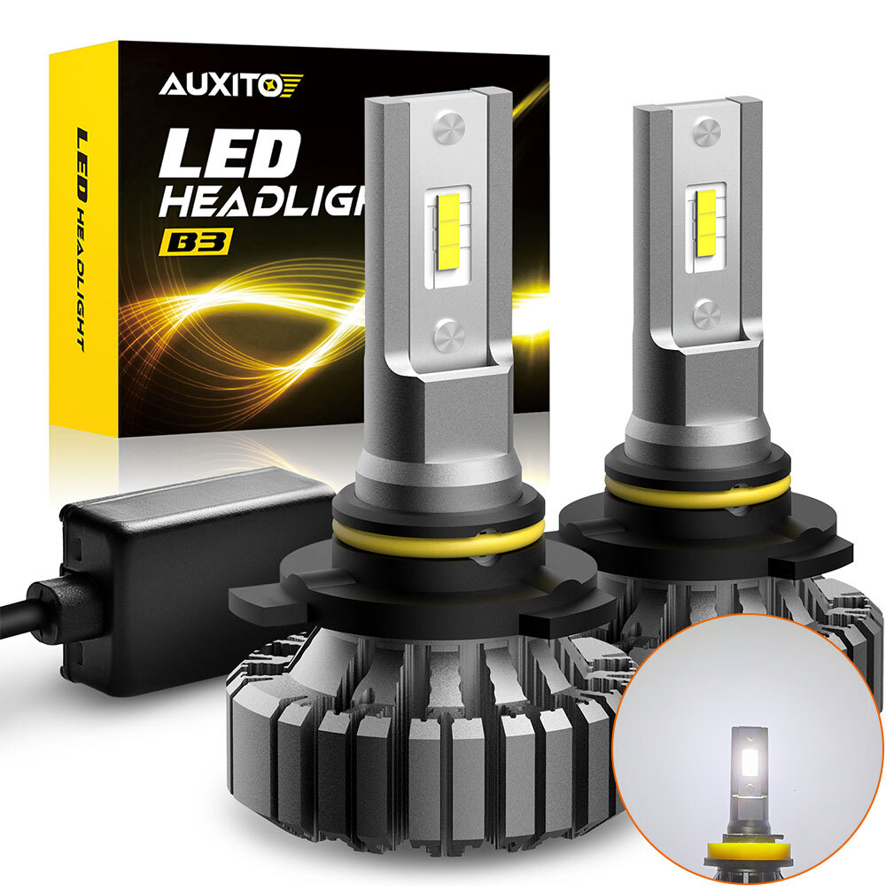 AUXITO 2x 9012 LED Headlight Bulb Beam Hi/Low CANBUS 20000LM 6500K 3 Brighter