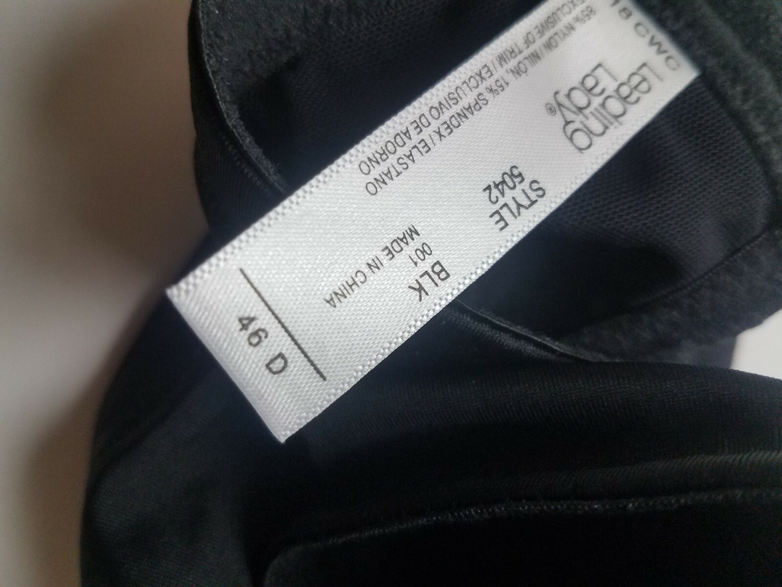 Leading Lady Full Figure Wireless Padded TShirt Bra 46D black 5042 nwot