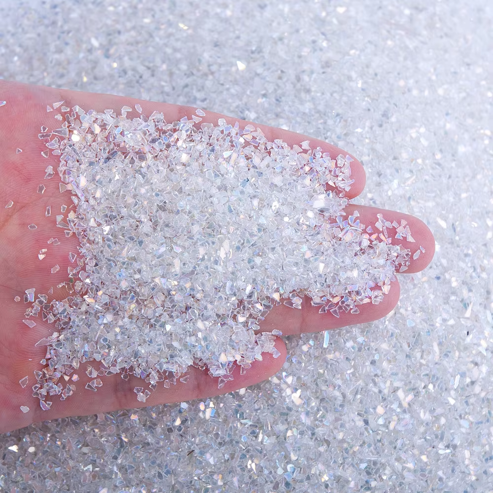Colorful Crushed Glass Glitter Resin Art Aquarium Resin Art Supplies Nail Art Gl-image