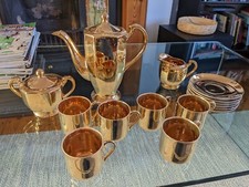 only £99! Gold tea set 'Samurai' hand painted antique, collectible. VG condition
