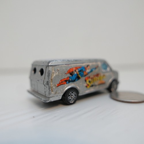 70s CORGI JR JUNIORS SILVER SUPERMAN CHEVY CUSTOM SUPER VAN 1:64 GT BRITAIN - Picture 2 of 3