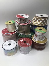 12 Rolls Of Craft Ribbon Assorted Christmas Wreath Crafting Decorating Holiday