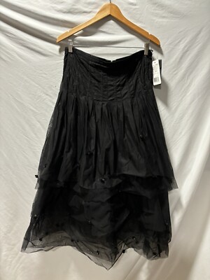 AKRIS Punto Tulle Midi Skirt Black Size US 8 - Style: 69 02 3332 00 - NWT