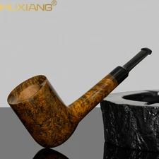 MUXIANG Briar Lovat Tobacco Pipe Smooth Wooden Smoking Pipe Cumberland Stem Gift