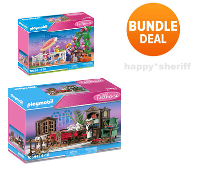 Playmobil Two Dollhouse Sets 70894 Dining Room and 70896 Garden Terrace New Box