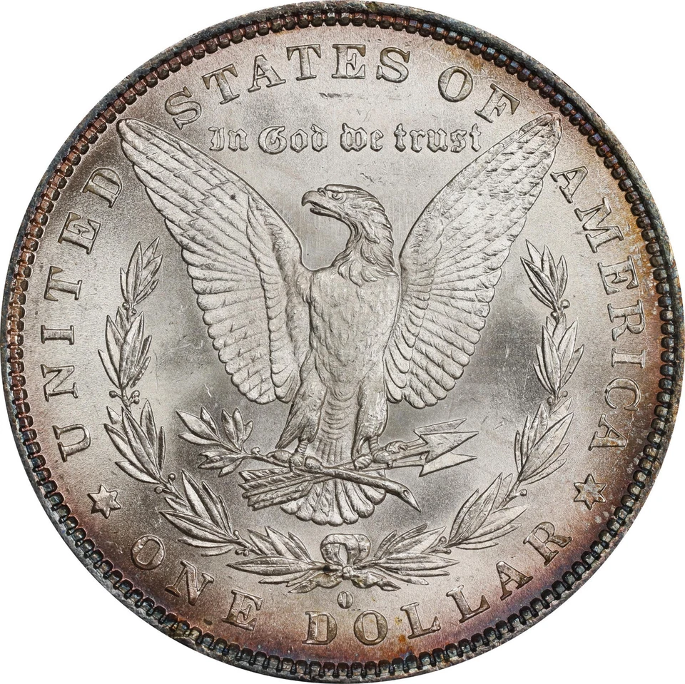 Morgan Dollar 1881-O, NGC MS-65 Old Holder. Beautiful Peripheral Toning! - Image 2 of 4