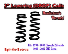 3" Lowering Drop Coils Spring Kit FOR 99 - 06 Chevy Silverado GMC Sierra 1500 V6