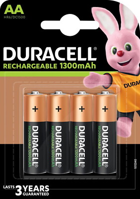 4 Duracell Akku AA 1300mAh Nickel-Metall-Hydrid im 4er Blister